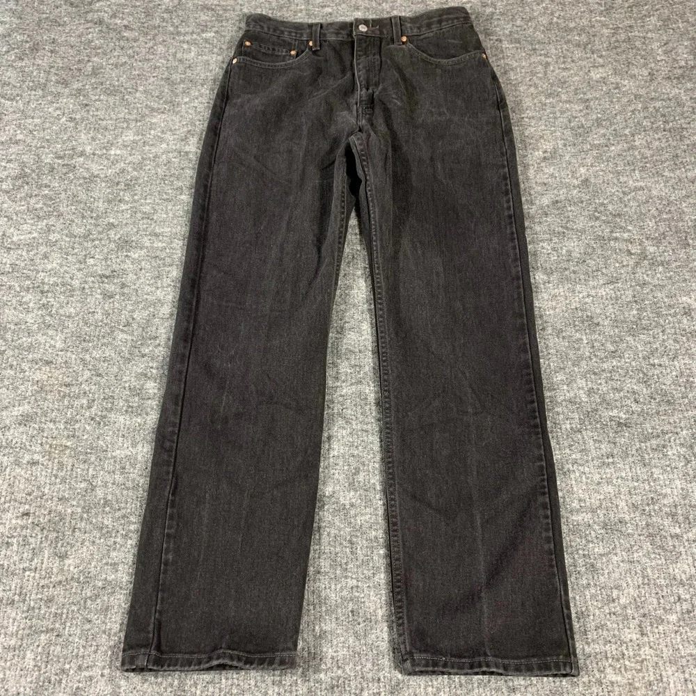 VTG Levis 505 Jeans Mens 34 Fits 32x32 Black Regular Straight Leg Fit Denim Y2K